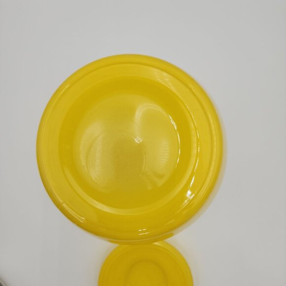 Bartlett Collins Yellow Handpainted Glass Cookie Jar MCM Handpainted VTG 9.5 in - Picture 15 of 16